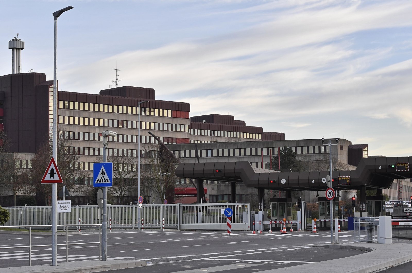 The entrance of the headquarters of the German domestic intelligence service, Bundesamt für Verfassungsschutz, is pictured in Cologne, Germany, on Wednesday, Nov. 30, 2016. (AP File Photo)