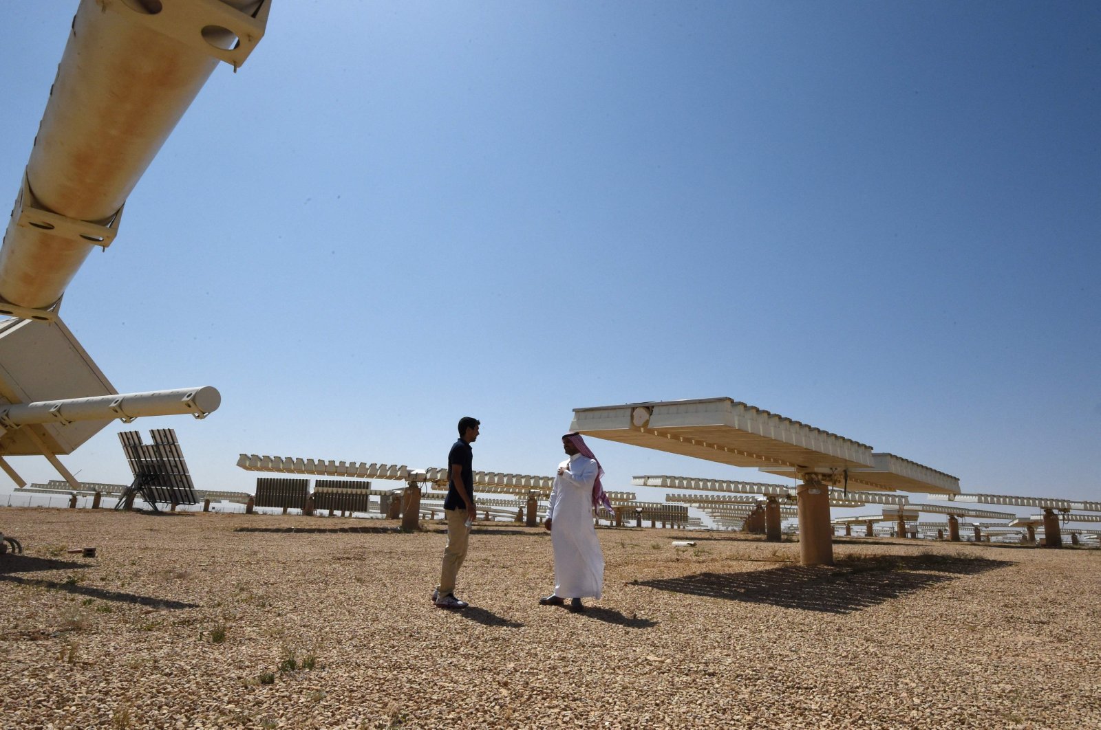 A general view shows the solar plant in Uyayna, north of Riyadh, Saudi Arabia, March 29, 2018. (AFP Photo)