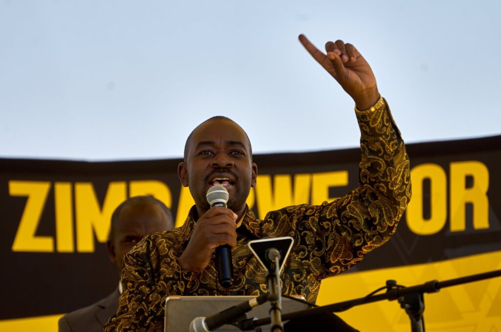 Zimbabwe's opposition Citizens Coalition for Change (CCC) leader Nelson Chamisa speaks during a rally, Bulawayo, Zimbabwe, Aug. 20, 2023. (AA Photo)