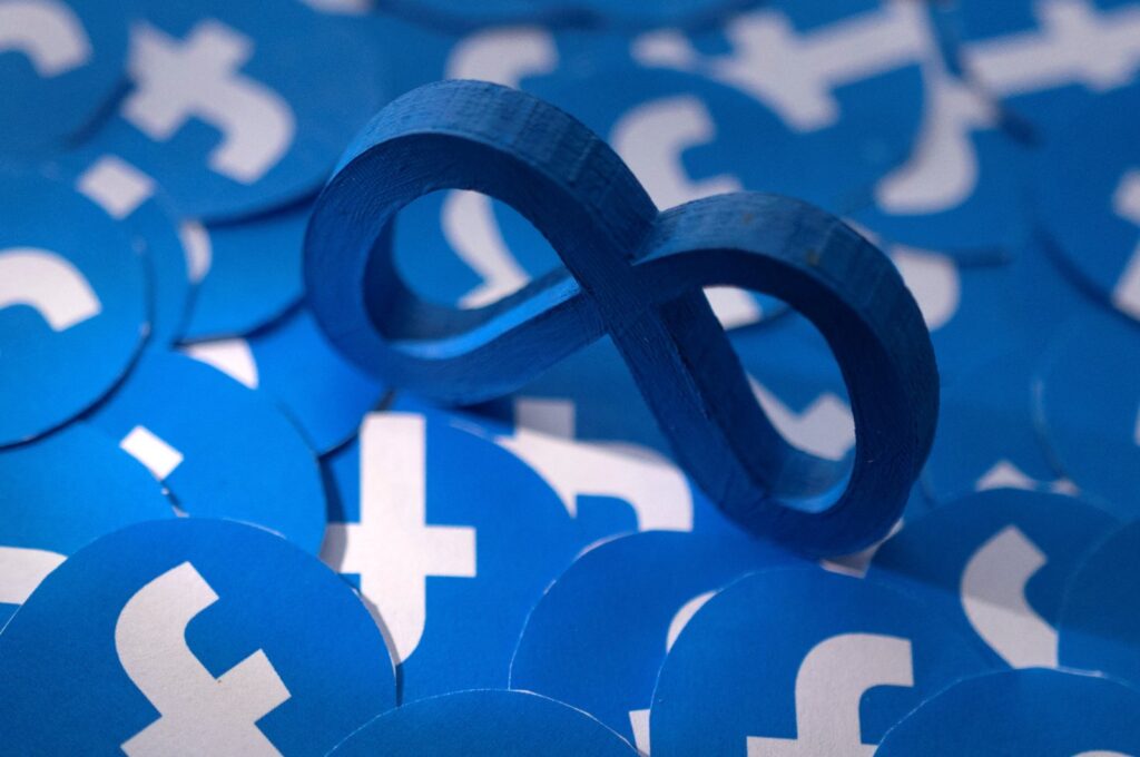 Meta and Facebook logos are seen in this illustration taken Feb. 15, 2022. (Reuters Photo)