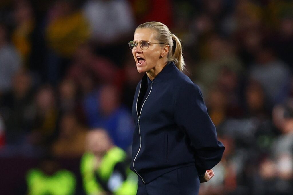 England manager Sarina Wiegman reacts during the Women's World Cup final match against Spain at the Stadium Australia, Sydney, Australia, Aug. 20, 2023. (Reuters Photo)