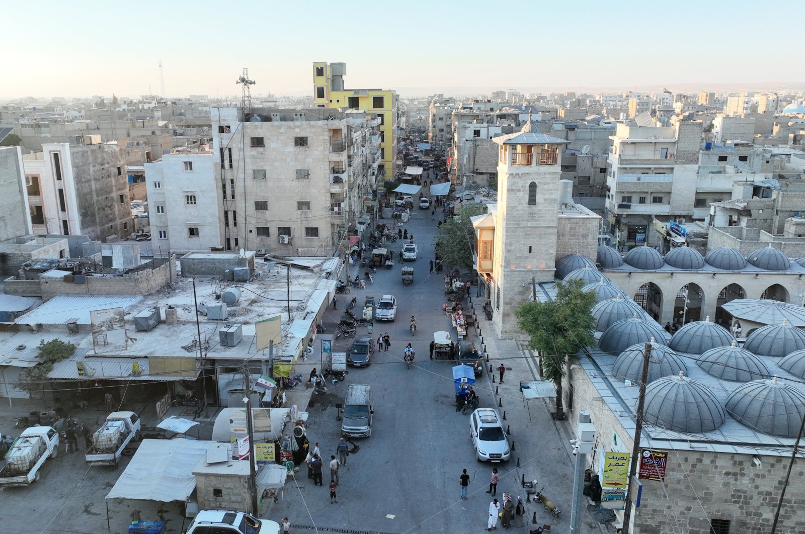 An aerial view of Jarablus, a town located opposite Türkiye's Gaziantep province and liberated from Daesh terrorists in February 2017, which today hosts nearly 2 million people, Aug. 20, 2023. (AA Photo)