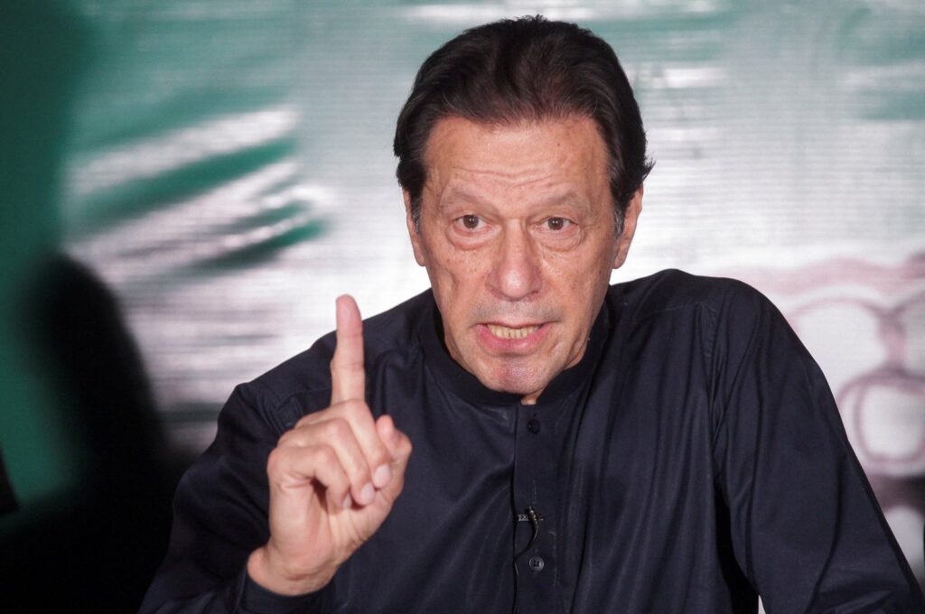 Pakistan's former PM Imran Khan speaks in Lahore, Pakistan, May 18, 2023. (Reuters Photo)