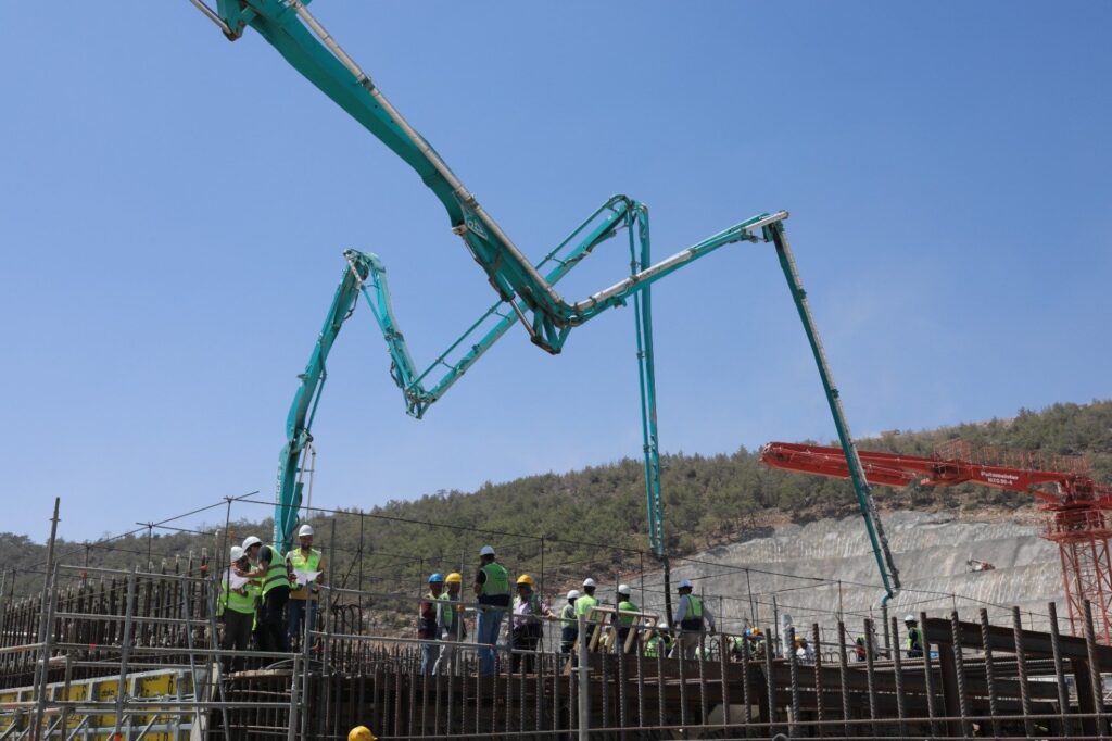 The construction works on the foundation floor of the fourth unit of Akkuyu Nuclear Power Plant, Mersin, southern Türkiye, Aug. 8, 2023. (DHA Photo)