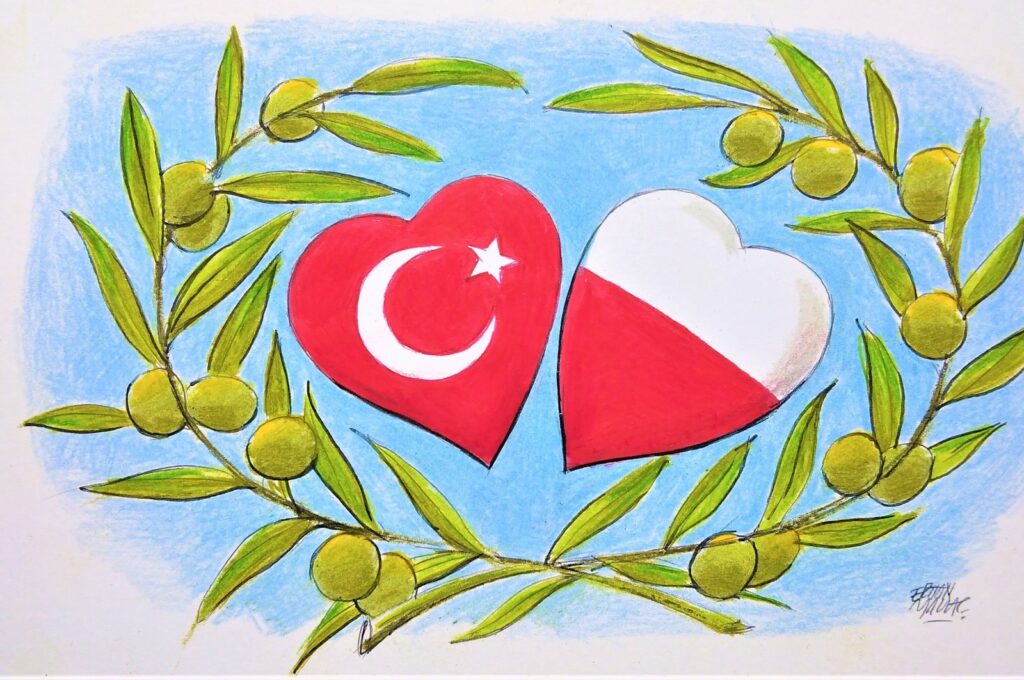 "As Poland and Türkiye continue to nurture their economic ties, they set a benchmark for international cooperation that underscores the essential role of economic partnerships in fostering a harmonious and interconnected world." (Illustration by Erhan Yalvaç)