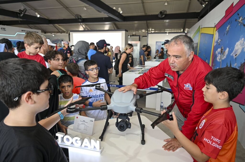 Togan, multi-rotor unmanned aerial system (UAS) for tactical surveillance and reconnaissance is seen on display during Teknofest, Ankara, Türkiye, Aug. 28, 2023. (AA Photo)