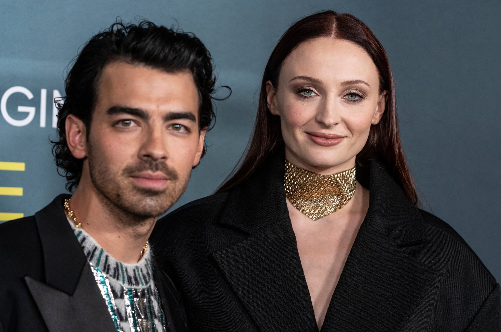 Joe Jonas and Sophie Turner wearing a dress by Louis Vuitton attend "The Staircase" TV show premiere at MoMA, New York, U.S., May 3, 2022. (Shutterstock Photo)