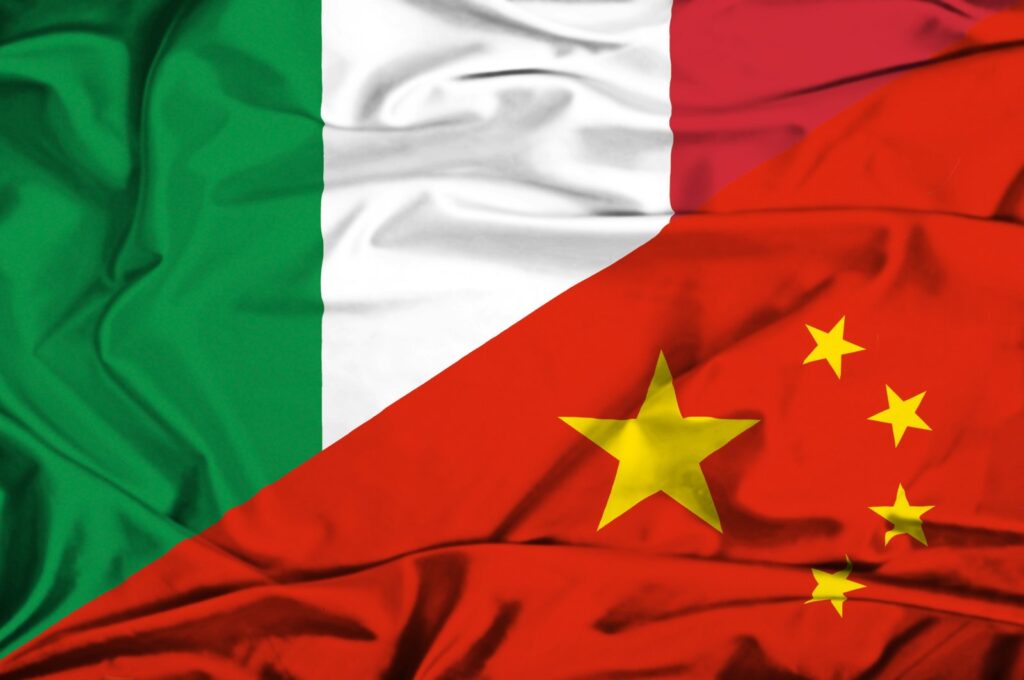 Waving flags of China and Italy in an illustration photo. (Shutterstock Photo)