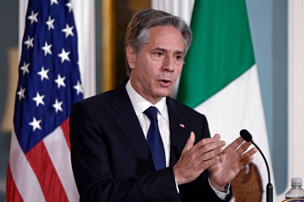 U.S. Secretary of State Antony Blinken speaks to the press in the Treaty Room at the U.S. Department of State in Washington, D.C., Aug. 10, 2023. (AFP Photo)