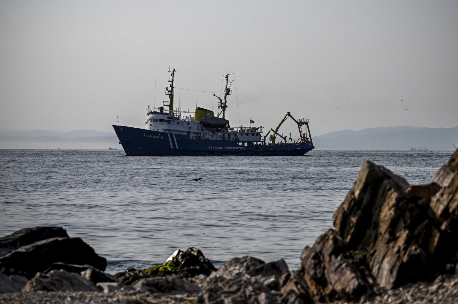 Front view of the ship sailing through the Marmara Sea off the coast of Istanbul, Türkiye, Sept. 5, 2023. (AA Photo)