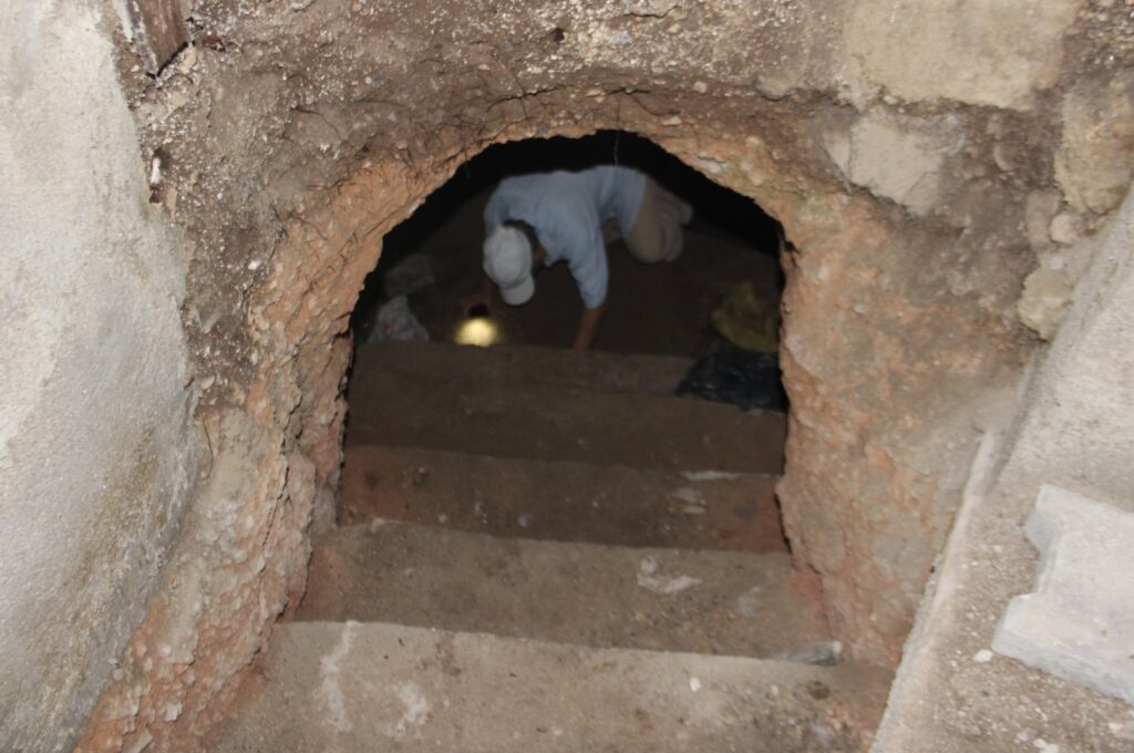 A citizen tours the underground city, Kayseri, Türkiye, Sept. 13, 2023. (IHA Photo)