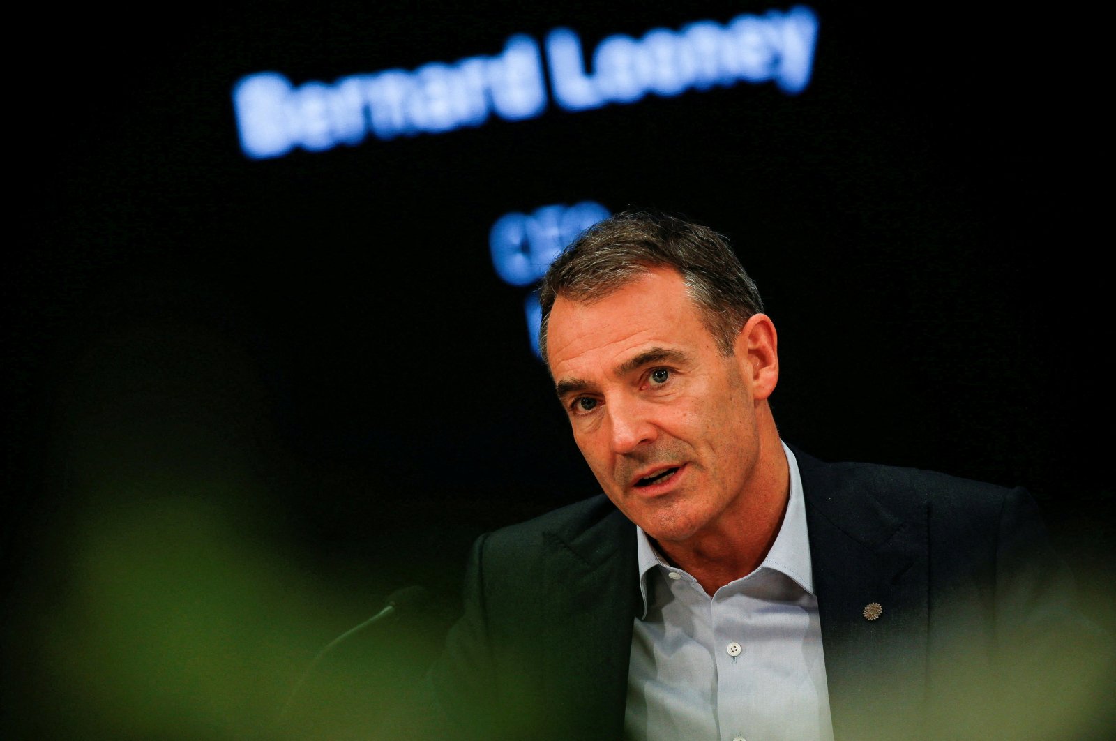 Bernard Looney, BP Chief Executive, speaks during a session at Egypt's 5th Petroleum Show "EGYPS 2022" in the capital city of Cairo, Egypt, Feb. 14, 2022. (Reuters Photo)