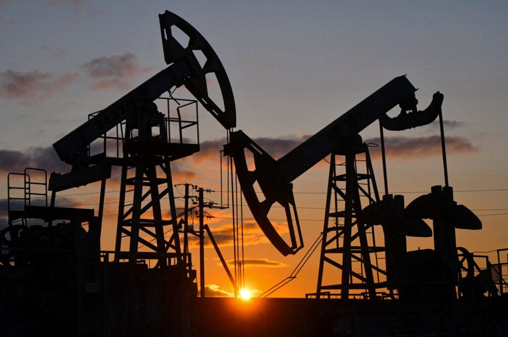 An oil pump jacks outside Almetyevsk in the Republic of Tatarstan, Russia, June 4, 2023. (Reuters Photo)