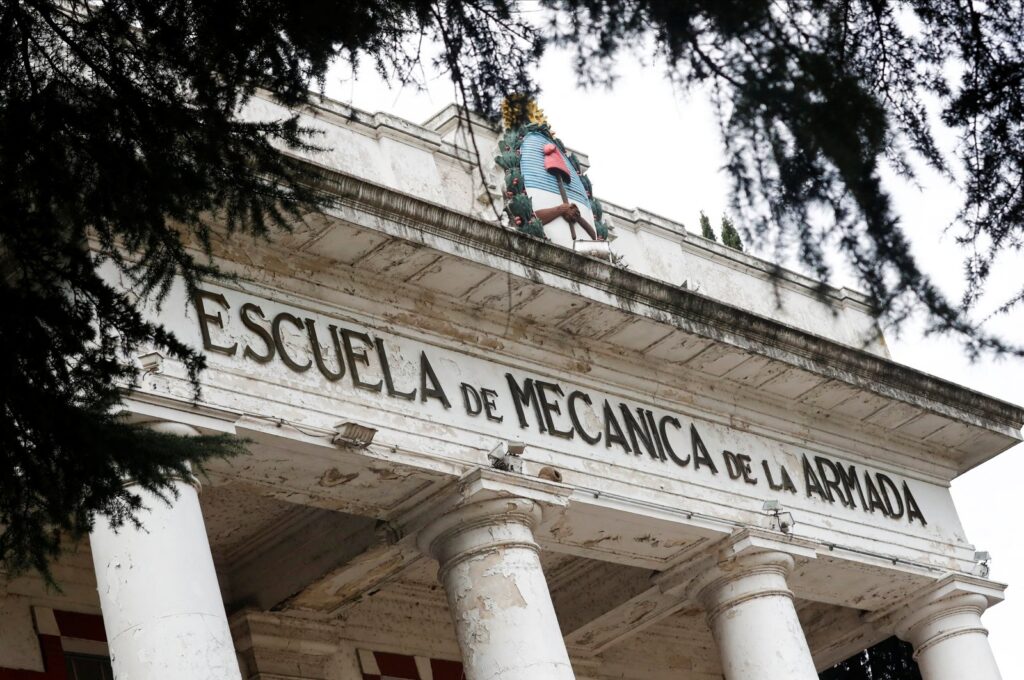The facade of the former Navy Mechanics School and detention center known as ESMA, which was used as an illegal detention and torture center during Argentina's last dictatorship, was declared a UNESCO World Heritage Site, Buenos Aires, Argentina, Sept. 19, 2023. (Reuters Photo)