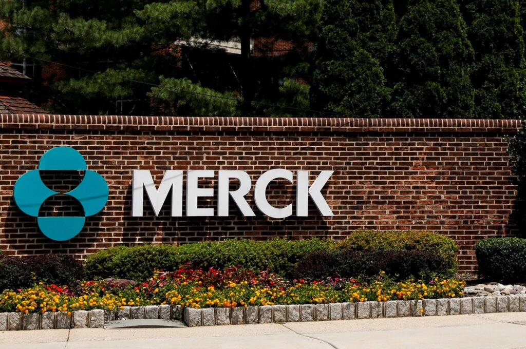 The Merck logo is seen at a gate to the Merck & Co campus in Rahway, New Jersey, U.S., July 12, 2018. (Reuters File Photo)