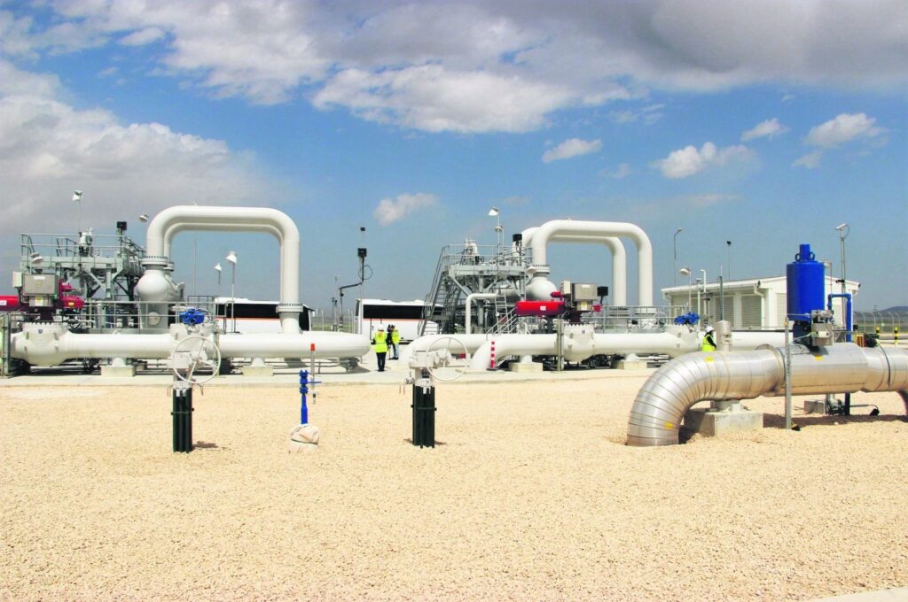 Gas valves are seen at the Eskişehir section of the Trans-Anatolian Natural Gas Pipeline (TANAP), central Türkiye, April 18, 2018. (IHA Photo)