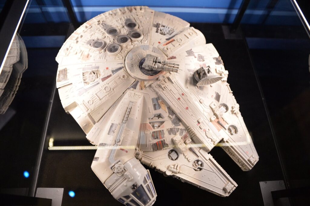 A model of the Millenium Falcon spaceship, Istanbul, Türkiye, Sept. 29, 2023. (Photo courtesy of Istanbul Cinema Museum)