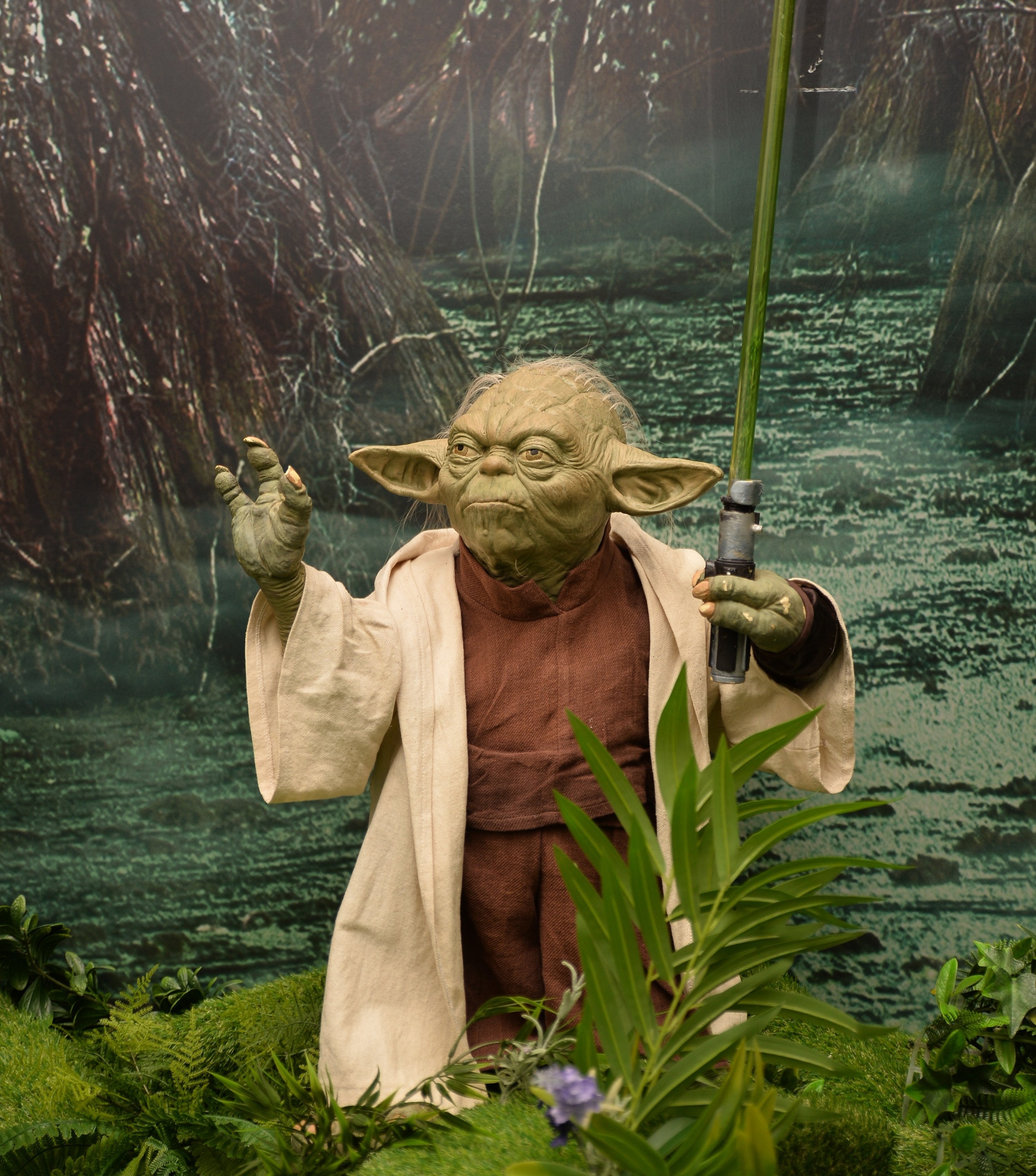 294703 The sculpture of Master Yoda, a small, green humanoid alien who is powerful with the 'force' and is a leading member of the Jedi Order, Istanbul, Türkiye, Sept. 29, 2023. (Photo courtesy of Istanbul Cinema Museum)