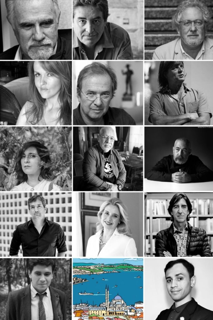 A photo combination shows writers. (Photo courtesy of Istanbul Cervantes Institute)