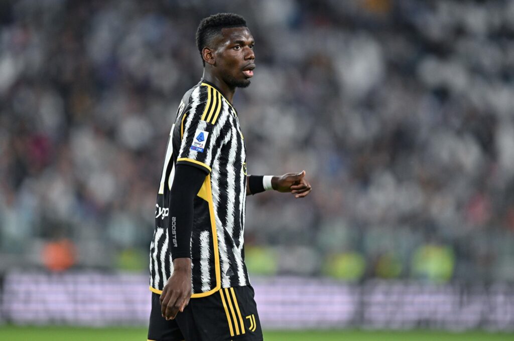 Juventus' Paul Pogba reacts during the Italian Serie A match Juventus FC vs US Cremonese at the Allianz Stadium, Turin, Italy, May 14, 2023. (EPA Photo)