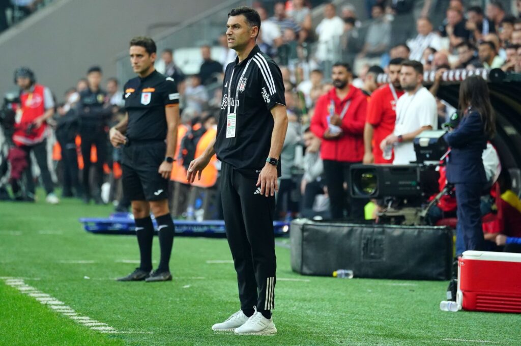 Beşiktaş interim coach, Burak Yılmaz, watches on during the Süper Lig match against Istanbulspor, Istanbul, Türkiye, Oct. 8, 2023. (IHA Photo)