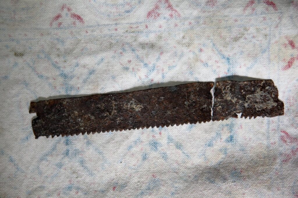 Ancient saw discovered during excavations at Hattusha, in Çorum province, Nov. 22, 2023. (AA Photo)