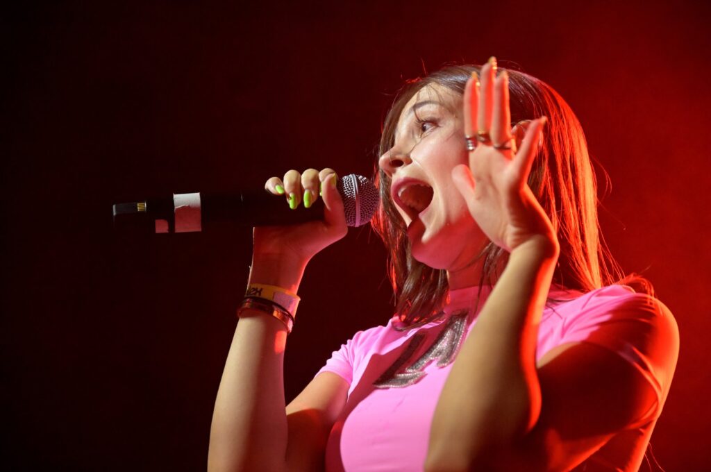 Electro-pop artist INJI performs at The Echo in Los Angeles, California, U.S., July 26, 2023. (Getty Images Photo)