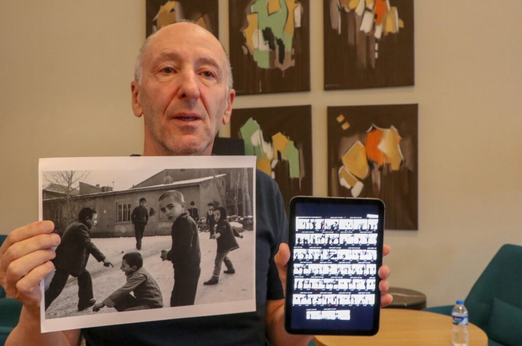 French anthropologist Victor Dallant is touring the city of Erzurum step by step to find the children, who were around 7 years old at the time, whom he photographed 43 years ago, Erzurum, Türkiye, Oct. 27, 2023. (AA Photo)