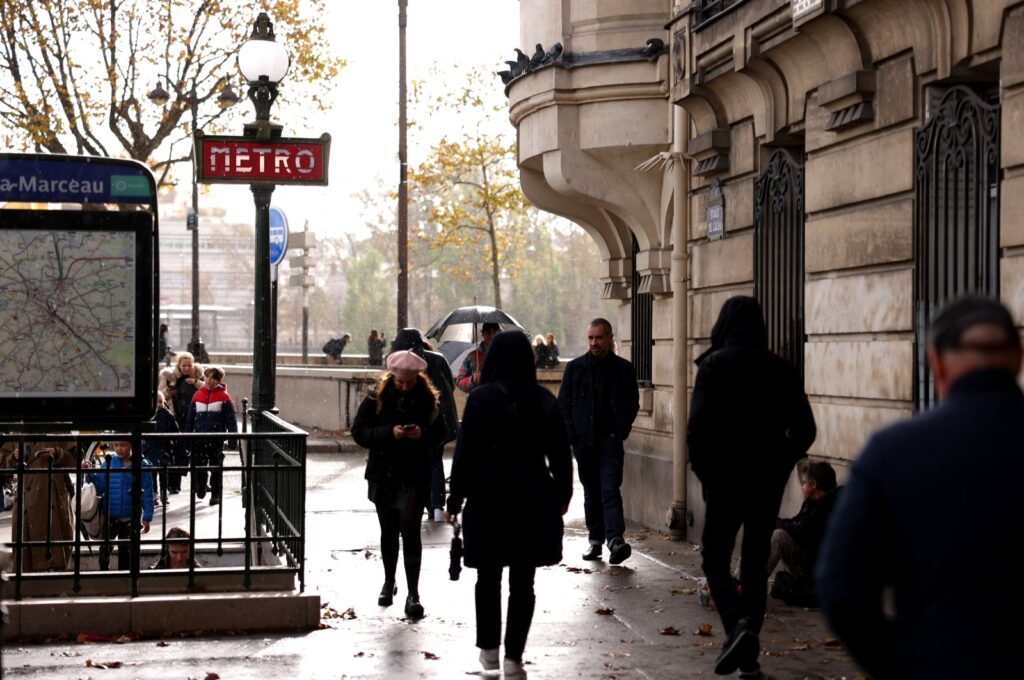Members of the public use the metro, Paris, France, Nov. 5, 2023. (Getty Images Photo)