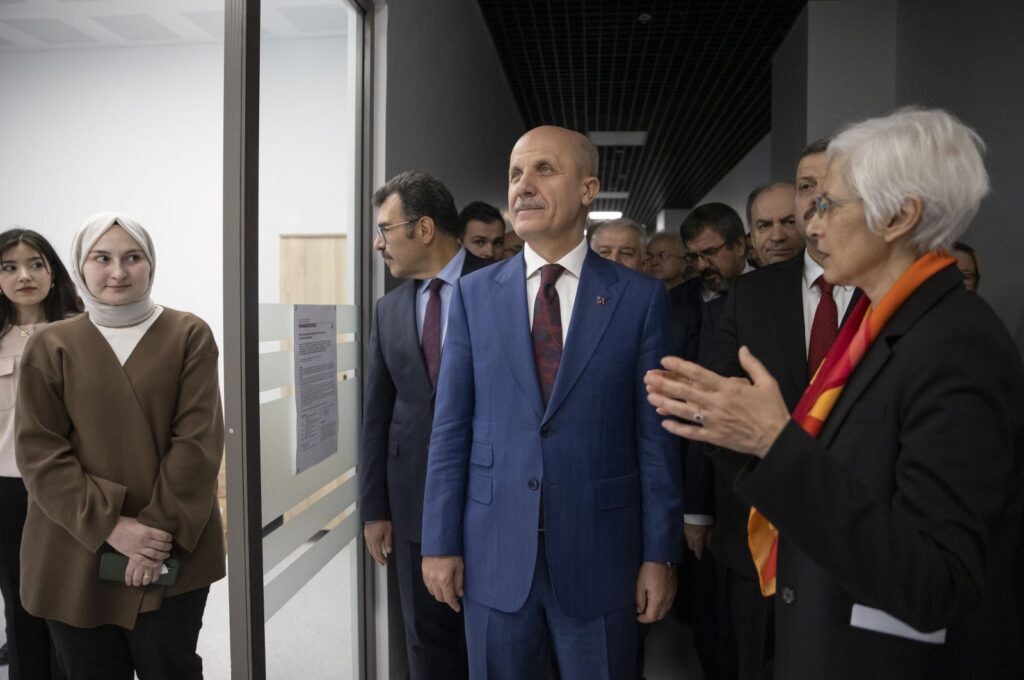 YÖK President Erol Özvar (c) participated in the opening ceremony of the Neuroscience and Neurotechnology Joint Application and Research Center (NÖROM), Ankara, Türkiye, Nov. 30, 2023. (AA Photo)