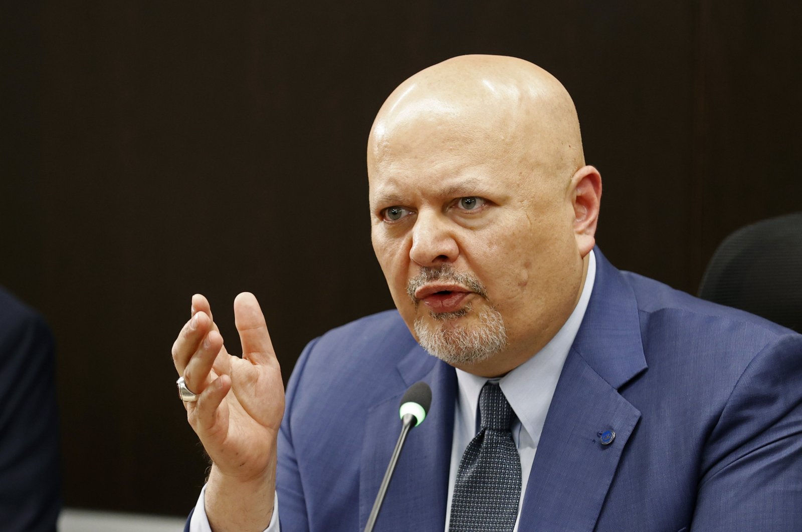 The International Criminal Court Prosecutor Karim Khan in Bogota, Colombia, June 6, 2023. (EPA Photo)