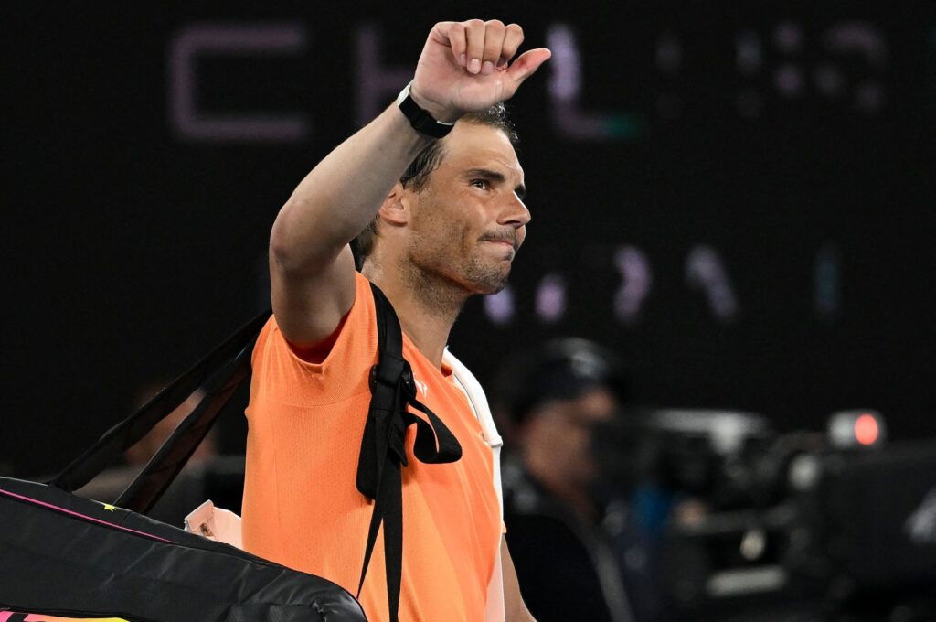 Spain's Rafael Nadal leaves after a defeat against Mackenzie McDonald of the U.S. in the men's singles on Day 3 of the Australian Open, Melbourne, Australia, Jan. 18, 2023. (AFP Photo)