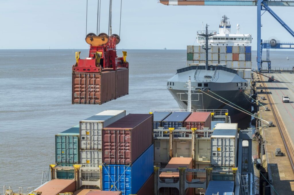 Containers are seen at a port in Izmir, western Türkiye, Aug. 12, 2023. (IHA Photo)