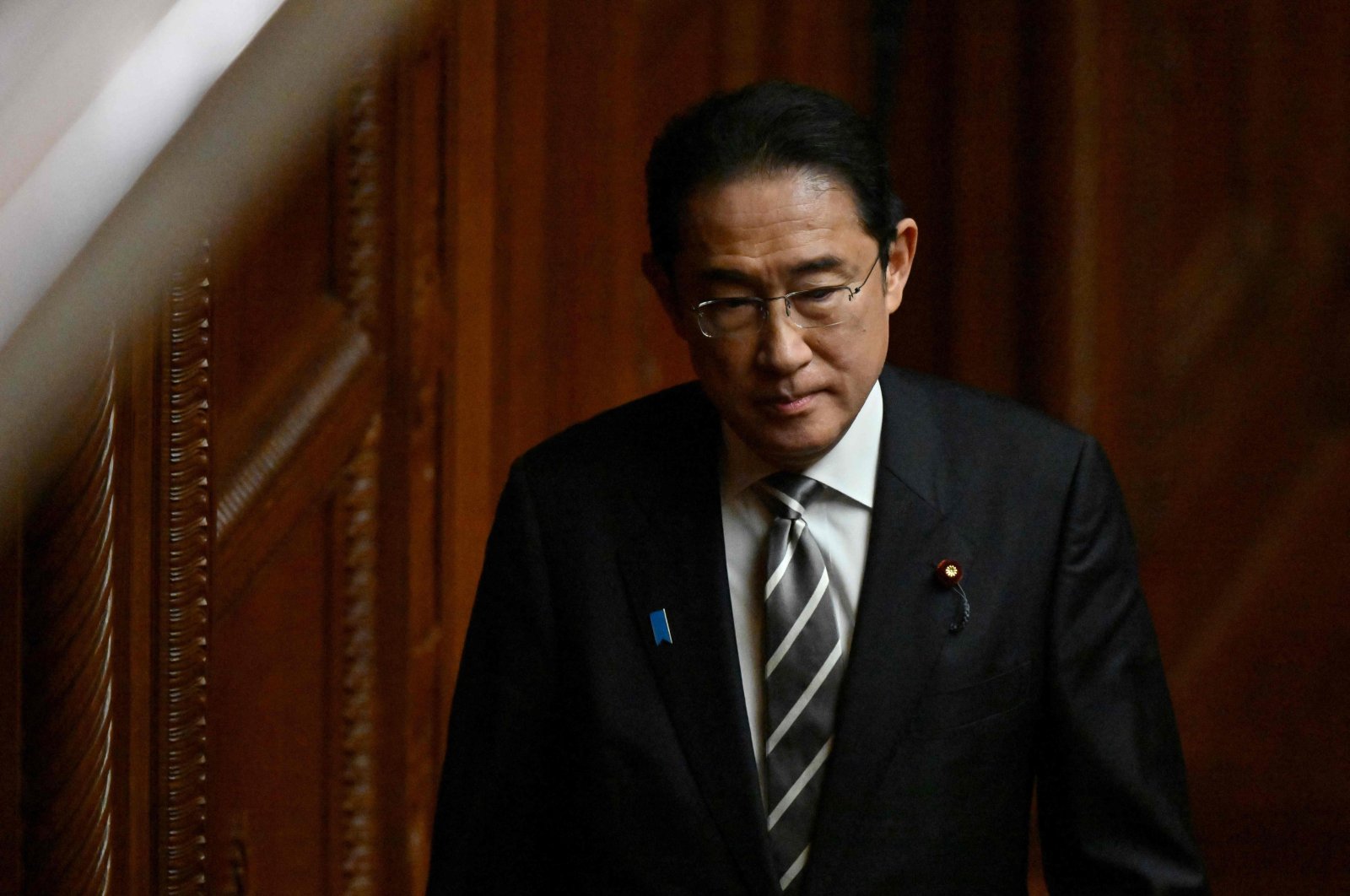 Japan's Prime Minister Fumio Kishida at the Parliament in Tokyo, Japan, Dec. 13, 2023. (AFP Photo)