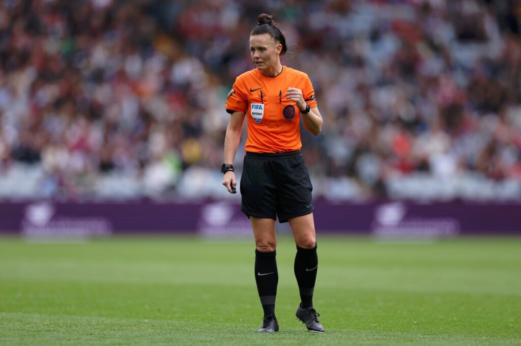 Rebecca Welch, looks on during the Barclays Women's Super League match between Aston Villa and Manchester United at Villa Park, Birmingham, U.K., Oct. 1, 2023. (Getty Images Photo)