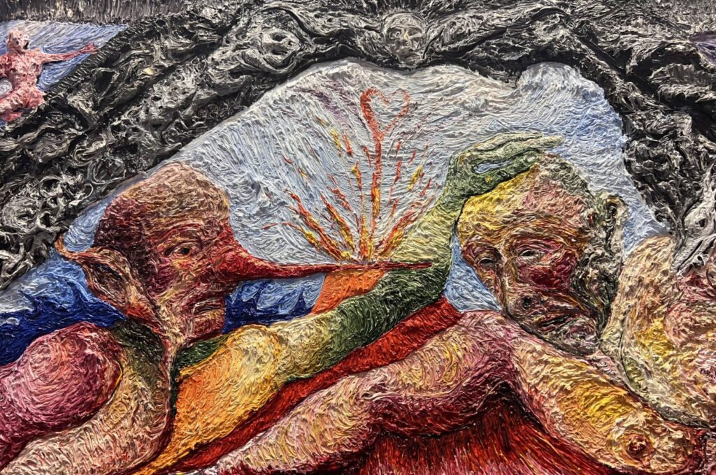 "As Far I Can Remember" by Lal Batman, oil on canvas. (Photo courtesy of Anna Laudel)
