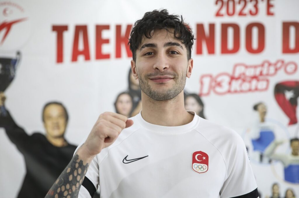 Turkish taekwondo star Hakan Reçber poses for a photo after an interview, Istanbul, Türkiye, Dec. 19, 2023. (AA Photo)