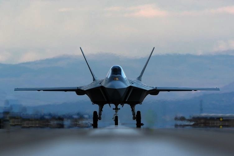 Türkiye's fifth-generation stealth fighter jet "KAAN" is seen on the runway in an undisclosed location, Türkiye, March 17, 2023. (Sabah Photo)