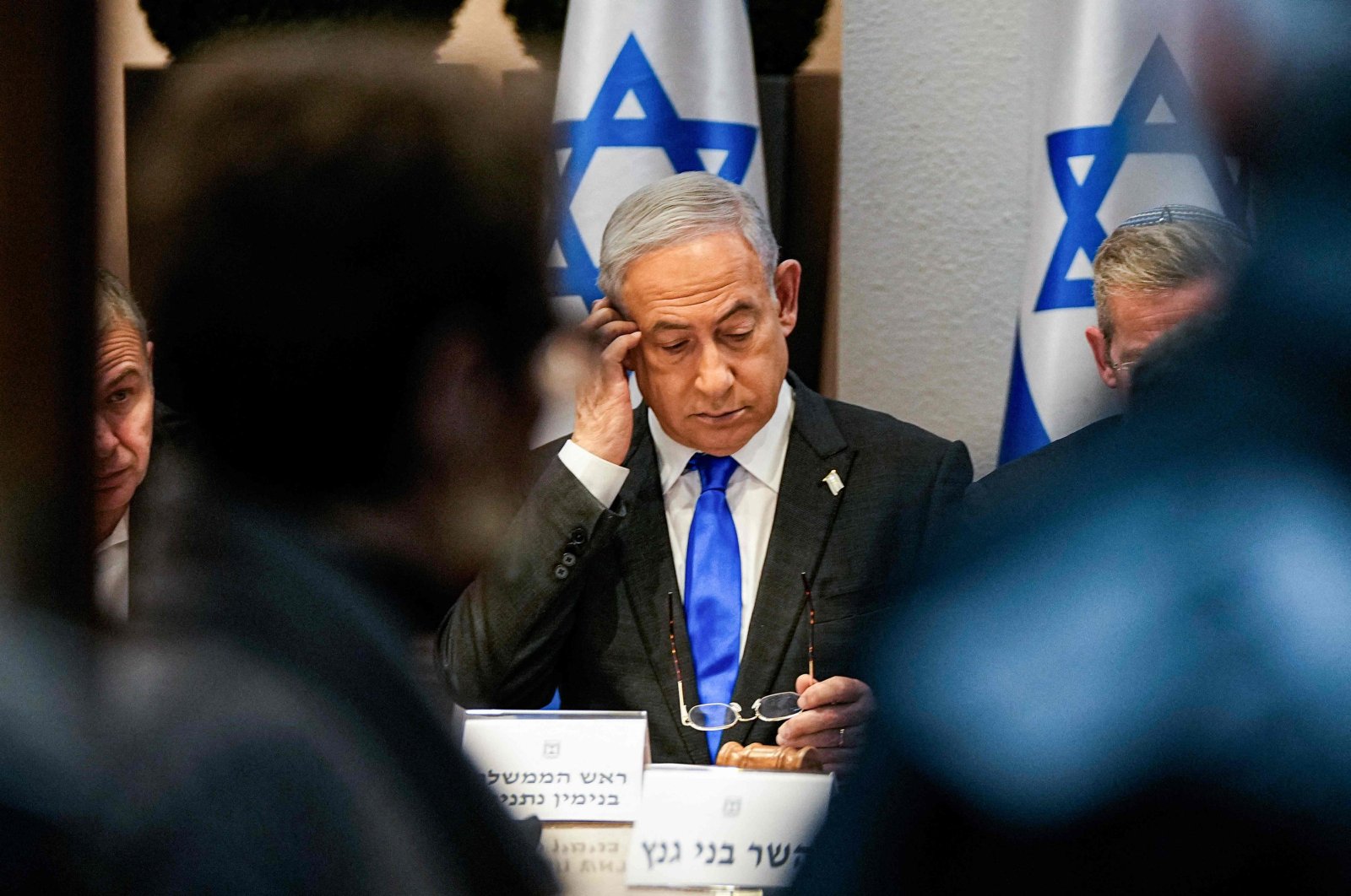 Israel's Prime Minister Benjamin Netanyahu chairs a cabinet meeting in Tel Aviv, Israel, Dec. 24, 2023. (AFP Photo)