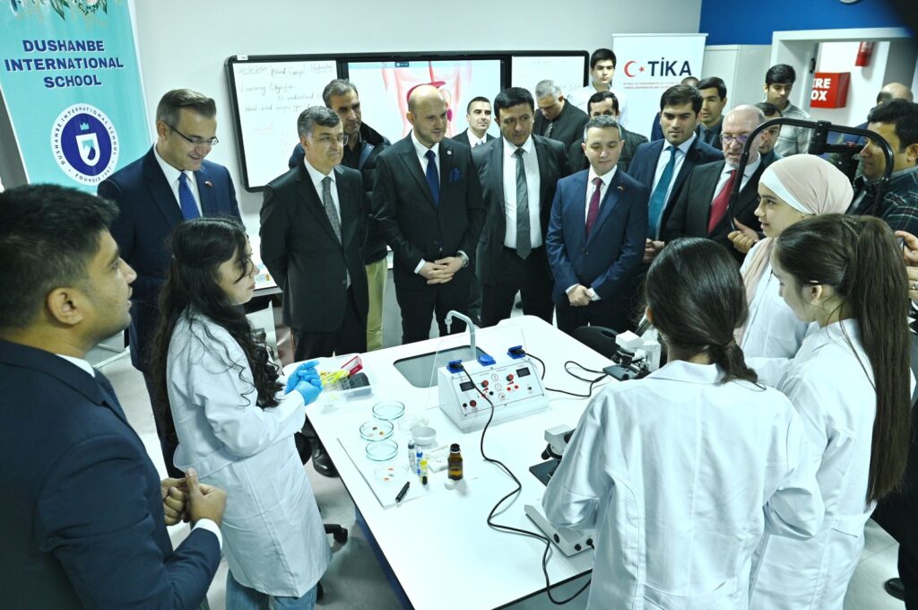 Turkish Cooperation and Coordination Agency (TIKA) establishes science laboratory, Dushanbe International School, Tajikistan, Dec. 25, 2023. (IHA Photo)