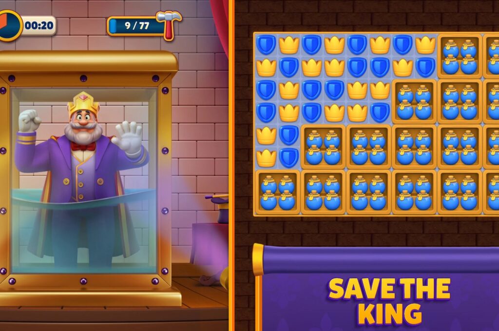 The Royal Match gameplay is seen in this photo available in the Google Play Store, Dec. 25, 2023.