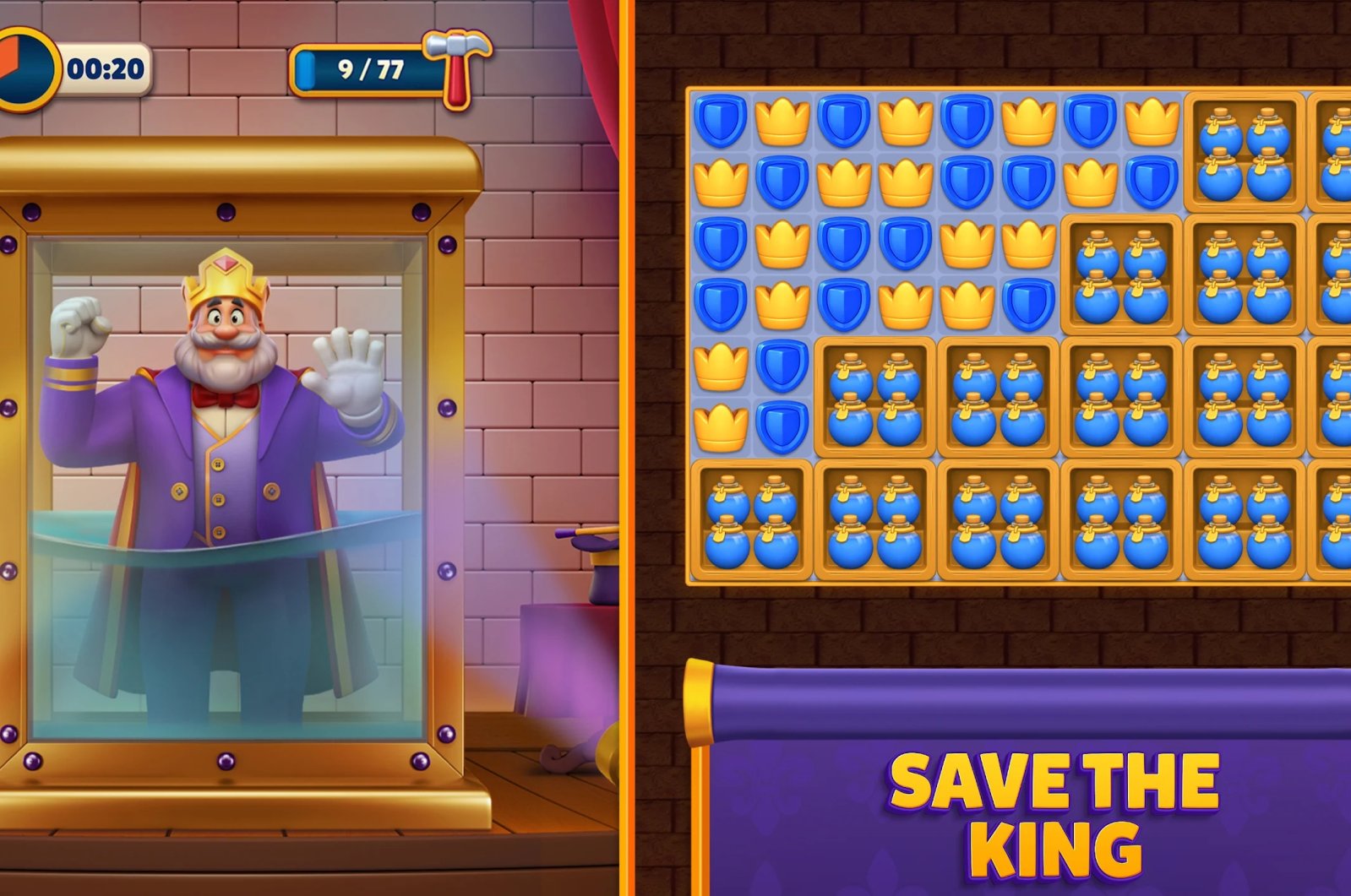 The Royal Match gameplay is seen in this photo available in the Google Play Store, Dec. 25, 2023.