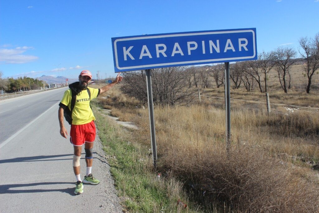 Claude Cazes poses for a photo after arriving in Karapınar, Konya, Türkiye, Dec. 25, 2023. (IHA Photo)