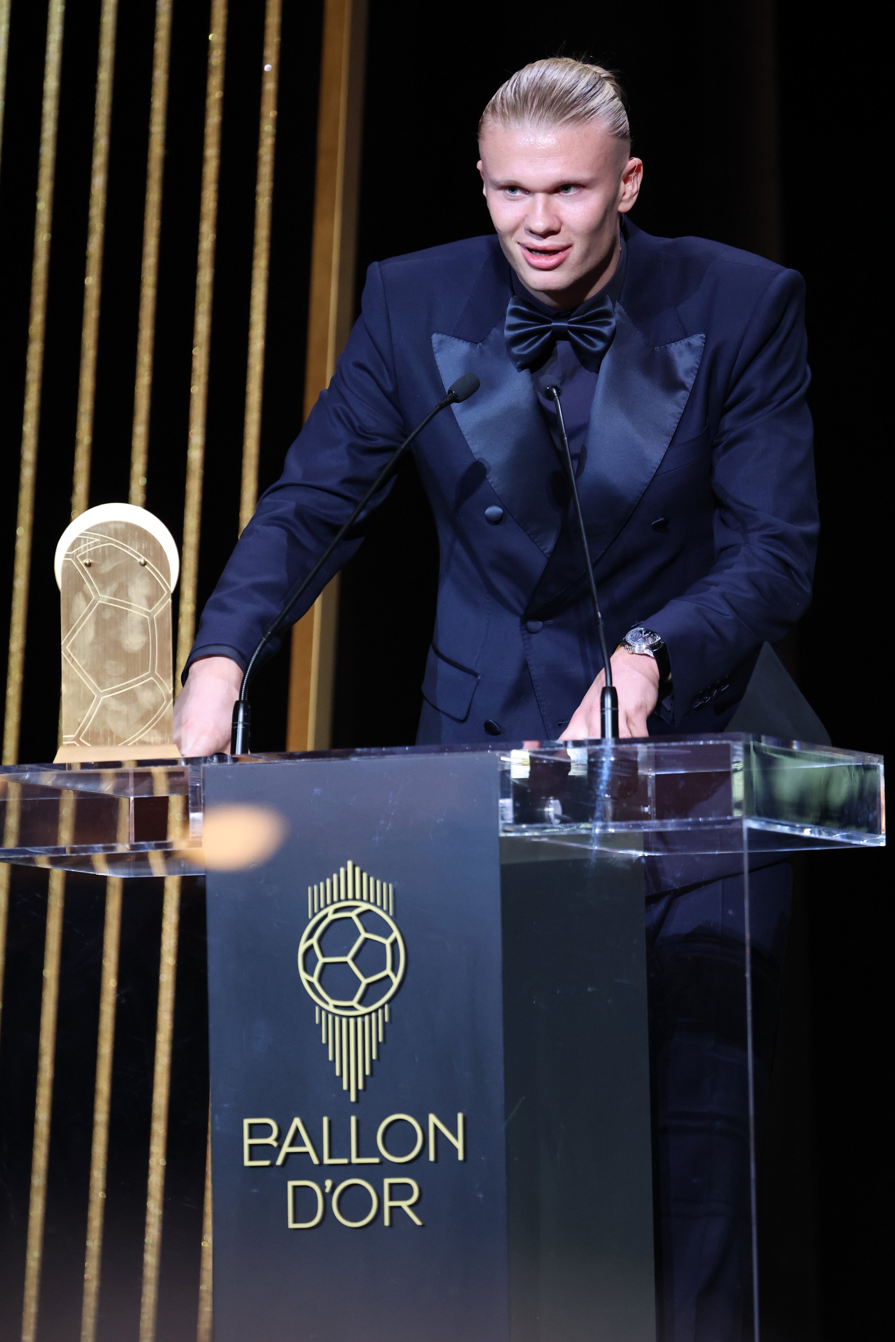 307183 Erling Haaland attends the 67th Ballon D'Or Ceremony at Theatre Du Chatelet, Paris, France, Oct. 30, 2023. (Getty Images Photo)