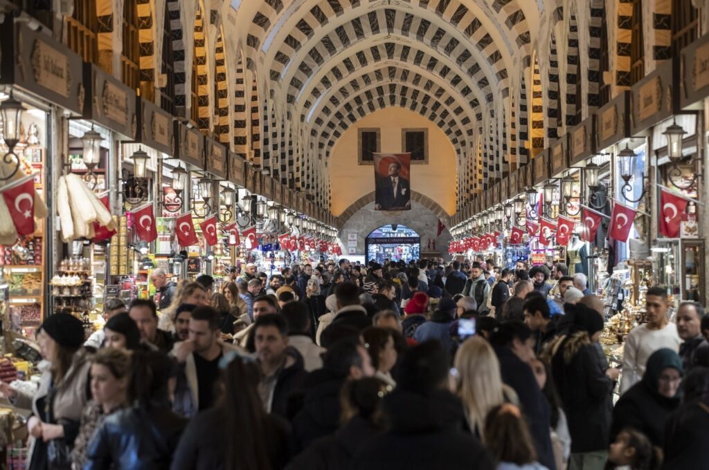 People walk in the historic Grand Bazaar in Istanbul, Türkiye, Jan. 26, 2023. (EPA Photo)