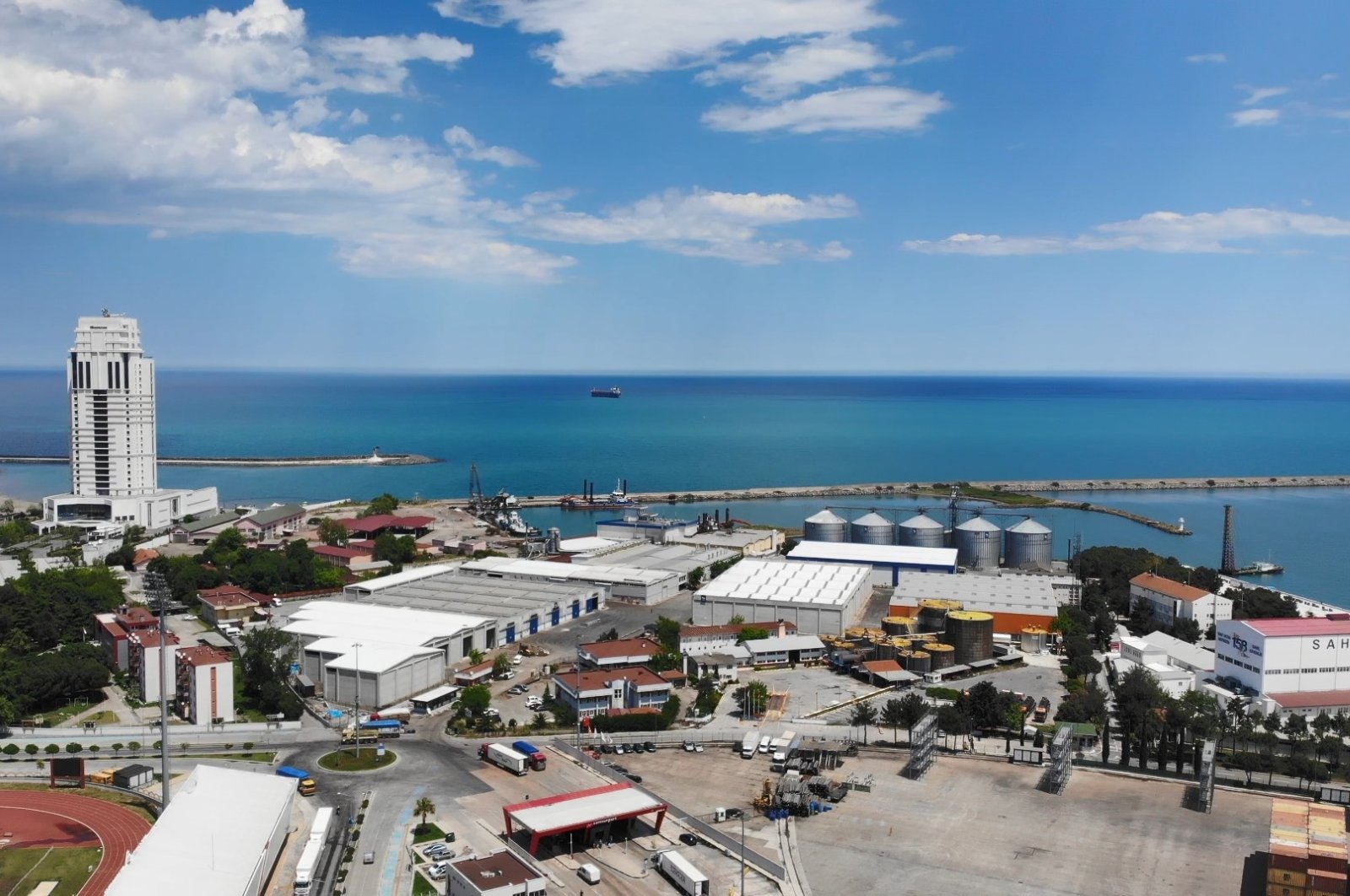 Aerial view of port in northern province of Samsun, Türkiye, Dec. 29, 2023. (IHA Photo)