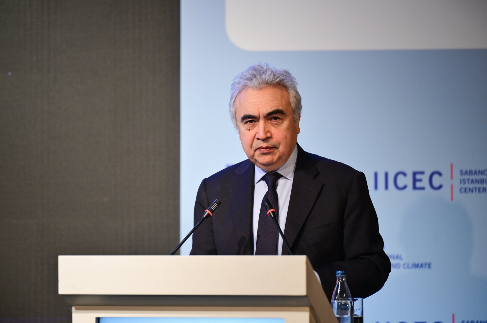 International Energy Agency (IEA) Executive Director Fatih Birol delivers a speech during the 15th IICEC Conference, Istanbul, Türkiye, Dec. 22, 2023. (AA Photo)