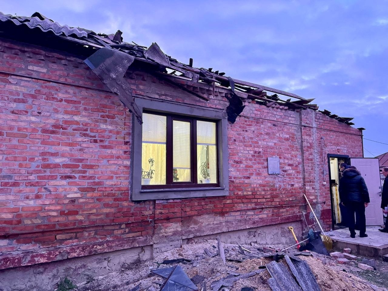 A view shows a damaged house following what was said to be Ukrainian forces' shelling in the course of the Russia-Ukraine conflict, in the settlement of Urazovo in the Belgorod Region, Russia Dec. 30, 2023. (Governor of Russia's Belgorod Region Vyacheslav Gladkov via Telegram/Handout via Reuters)