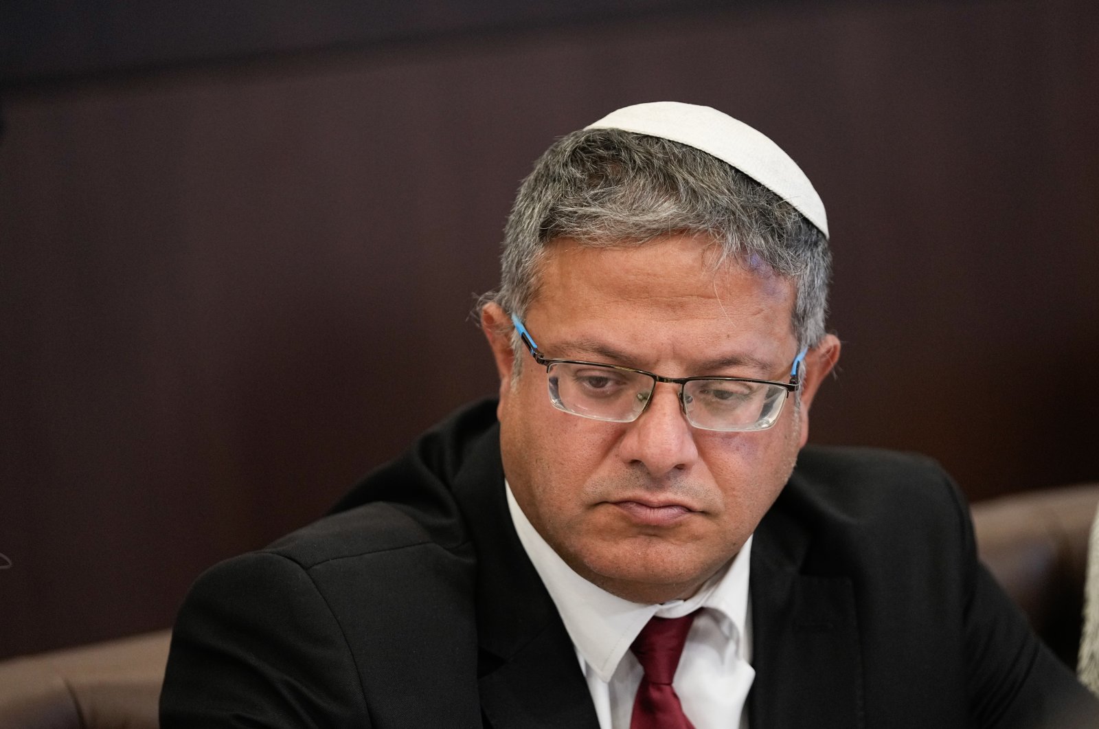 Israel's far-right National Security Minister Itamar Ben-Gvir attends a weekly Cabinet meeting in west Jerusalem, Israel, Sept. 10, 2023.  (EPA File Photo)