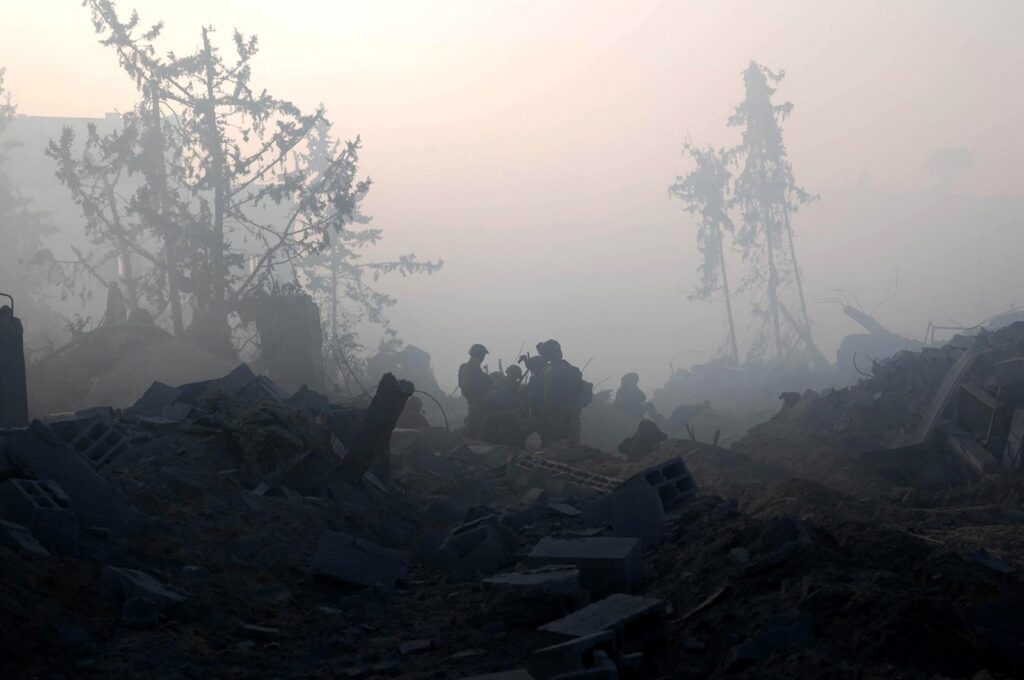 Invading Israeli soldiers operate in the Gaza Strip, Palestine, Jan. 3, 2024. (AFP Photo)